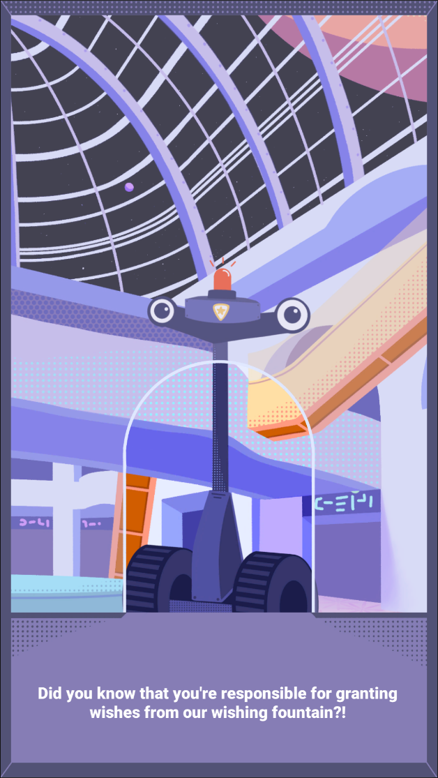 Kiosk with segway cop character